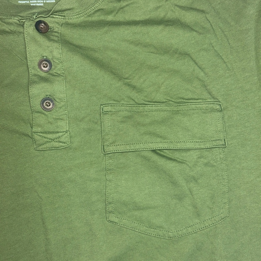 Duluth Trading Olive Green Short Sleeve Henley Shirt Pocket Men XL - Picture 10 of 10